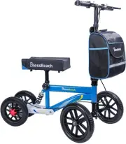 BlessReach All Terrain Deluxe Steerable Knee Scooter Crutch Alternative - Blue