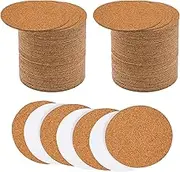Self-Adhesive Cork Round, Allazone 120 Pack 9 x 9CM Cork Backing Sheets for Wall Decoration, Party Supplies Coasters and DIY Crafts