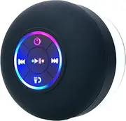 Bt 5.0 Speaker Ipx4 Speaker with Suction Cup Shower Speaker with Built-in Mic Hands-Free Call Ambient Light, Black Black