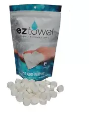 Compressed Towel 50- EZ-Towels Included a Travel Tube of 10 for Camping Towel