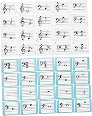 TEMPNAP 80pcs Music Note Flashcards Durable Music Notation Cards for Piano Violin Portable Learning Tools Practice Home School