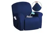 Premium Stretch Suede Recliner Chair Covers Non Slip Reclining Chair Slip Covers Feature Water Repellent And Machine Washable, Grey