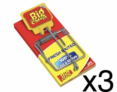 3x The Big Cheese Fresh Baited Mouse Trap - Fast Shipping