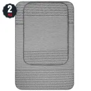 Mineral Spring Cotton Memory Foam Bathmat 2 Pack Grey White