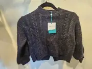 Abel & Lula Size 7 Children's Navy Cable Sweater