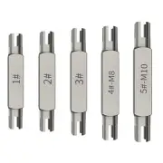 5PCS Broken Head Taps Set Hex Double Head Screw Tap Extractor -M10 Replace New