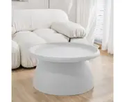 Artiss Coffee Table Round 71CM Plastic White