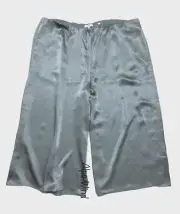 NWT Vince Womens 22 High Waist Satin Wide Leg Azure Stone Blue Culotte Pants