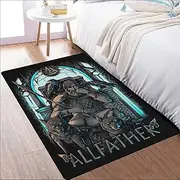 Norse Mythology Print Area Rug - Viking Runic Carpet, Soft, Durable Flannel Floor Throw Mat Non-Slip Washable for Living Room, Kitchen & Bathroom Home Decor(Color:Odin,Size:120 x 160CM)
