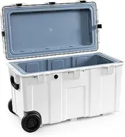 [BluBox] Hard Cooler Box, Heavy-Duty for Extended Outdoor Use, Camping, Fishing, White