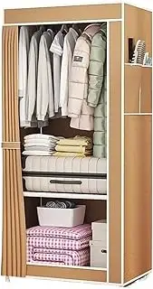 Canvas Wardrobe Fabric Wardrobe Simple Assemble Storage Wardrobe Multi Layer Clothing Cabinet Bedroom Dustproof Foldable Cloth Hanger