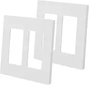 CIYODO Outdoor Power Board Protection 2 Outlets Screwless Rocker Switch Plate Double Gang Decorative Faceplate