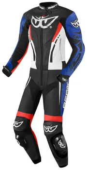 Berik Monza Ladies Two-Piece Motorcycle Leather Suit, black-white-red-blue, Size 44 for Women Black White Red Blue