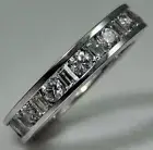 4 ct tw Eternity Ring Simulant Imitation Moissanite Size 10 Sterling Silver