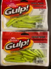 2 - Berkley Gulp!, Crawler, Chartreuse, 4", 12 ct.