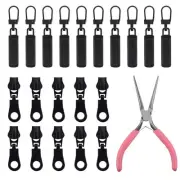 21pcs Zipper Repair Kit, Zipper Replacement Slider & Zipper Pulls & Install