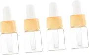 Ipetboom 4pcs Glass Dropper Dispenser Bottle Wood Grain Cosmetic Containers with Head for Essential Oils Practical Design