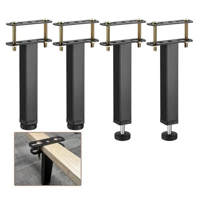 8 Set 7.87 Inch Total Height Adjustable Metal Bed Frame Center Support Legs