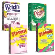 Zero Sugar Drink Mix Pack Welch Passion Fruit Canada Dry Starburst Pink & Duo