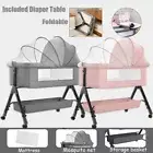 Baby Bedside 2-in-1 Bassinet Baby Bedside Sleeper Easy Folding Portable Crib Bed