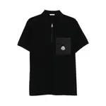 [Moncler] Moncler Half-zip Patch-pocket Polo Shirt XXL BLACK