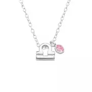 Silver Libra Zodiac Sign Necklace