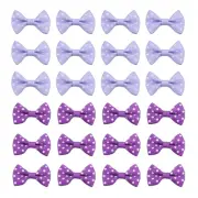 100 Pcs 1.5" Grosgrain Ribbon Mini Bow Printing for Crafts, Purple/Light Purple
