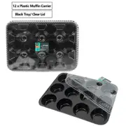12pk x Multi-Purpose Plastic Cupcake Carrier 12 Cup Cake Muffin Carrier Storage