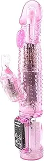 Large Rabbit Vibrator Dildo for Women with Rotating Shaft Multi Speed Vibration Dual Stimulation G Spot Clitoris Stimulator Clit Adult Sex Toy (Pink)