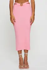 Pink Maxi Skirt Side Split - Size 10, Women's Maxi Side Split