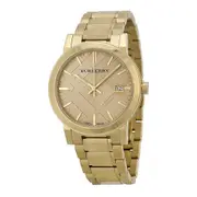 Burberry Bu9033 The City Champagne Dial Gold-tone Unisex Watch Yellow Gold One Size