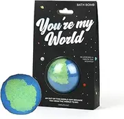 Gift Republic You're My World Bath Bomb, Blueberry and Green Tea Scented, Handmade Fizzing Bath Essential, Relaxing Aromatherapy, Nourishing Ingredients for Soft, Smooth Skin and Calming Bath