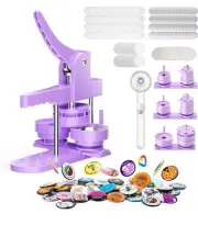 300pcs Button Pin Maker Machine Multiple Sizes 1''+1.25''+2.25'' Badge Button...