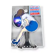 Sexy Woman Sticker Peering Portal Quirky Decal B-Side Label Japan