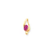 14k Yellow Gold 8x6mm Oval Pink Tourmaline slide