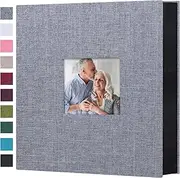 [Mublalbum] Photo Album 4x6 600 Photos Linen Cover Large Picture Albums Holds 600 Horizontal and Vertical Photos for Wedding Family Anniversary Baby (Gray)