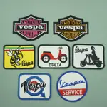 【來圖客製  】 VESPA SCOOTERS摩托 刺繡魔術貼 背包士氣章3D 徽章臂章電繡章  魔鬼氈