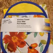 Fiesta Kitchen Towel, Oven Mitt & Potholder Floral Set