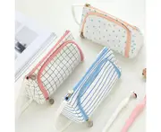 Lovely Uni Student Pen Pencil Case Ruler Holder Canvas Storage Bag Organizer-1#