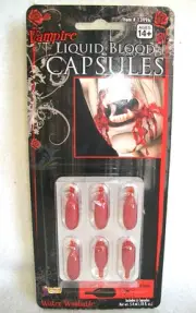 Vampire Costume Liquid Blood Capsules,Halloween,Safe in Mouth Fake Blood