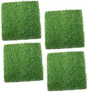 BESPORTBLE 4Pcs Artificial Turf Mat for Indoor and Outdoor Landscaping Realistic Fake Lawn Grass Mat for Garden Decor Easy to Cut for for Home and Scene Layout