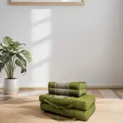 MANGO TREES Foldable Meditation Cushion Zafu&Zabuton Set Green