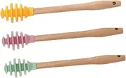 TOYZFRIENDY 1Set Silicone Honey Dippers for Easy and Comfortable Honey Stirring for Syrup and More