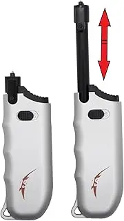 LIST Lighter, Candle Lighter, Upgraded USB Charging Arc Lighter with retractable Neck Compact, Suitable Ignite Light Candles Gas Stoves Camping Cooking Barbecue Fireworks Flame Flameless Weather and Wind Proof with Safe Button (Silver)