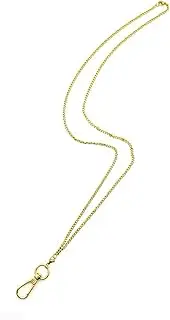 Sopopal Lanyards for ID Badges Gold Silver Chain Lanyard Id Holder for Women Stainless Steel Lanyard, Gold C
