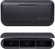 MAXCAM Power Triple Battery Charger for GoPro HERO12/HERO11/HERO10/HERO9 Enduro Battery Black
