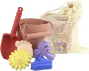 CA3016B 6PC Silicone Beach Set Pink Sundae : Beach Bucket and Spade Set for Kids