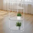 Acrylic Corner Side Table Small Side Table for Bedroom Bathroom Living Room