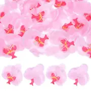 20Pcs Silk Faux Artificial Orchid Flower Heads Petals Decor 3.54", Pink