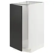 METOD base cab f sink/waste sorting, white/Nickebo matt anthracite, 40x60x80 cm